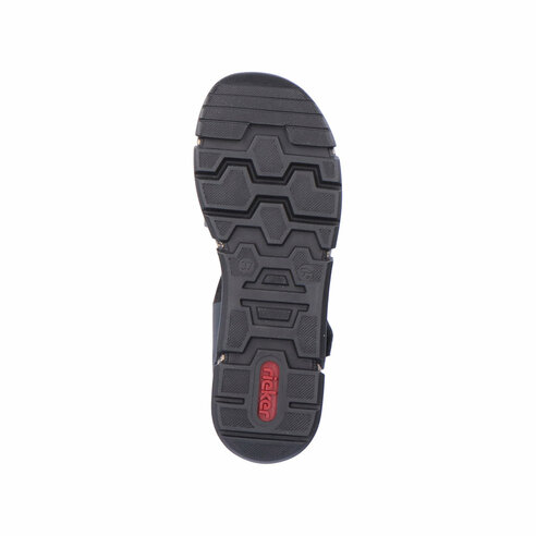 Dámske sandále na platforme Rieker V2301-00 čierne
