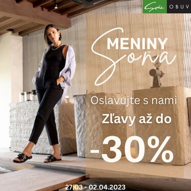 Meniny obuvi Soňa: Zľavy až do -30%