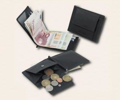 Čierna kožená peňaženka malá