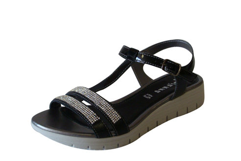 Čierne dámska otvorené sandále na platforme