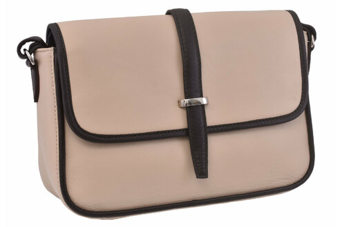 Dámska kožená crossbody kabelka béžová 250117