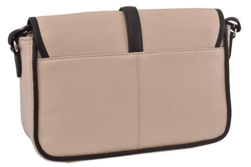 Dámska kožená crossbody kabelka béžová 250117