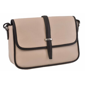 Dámska kožená crossbody kabelka béžová 250117