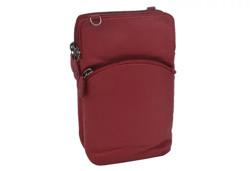 Dámska kožená crossbody kabelka červená 2511538