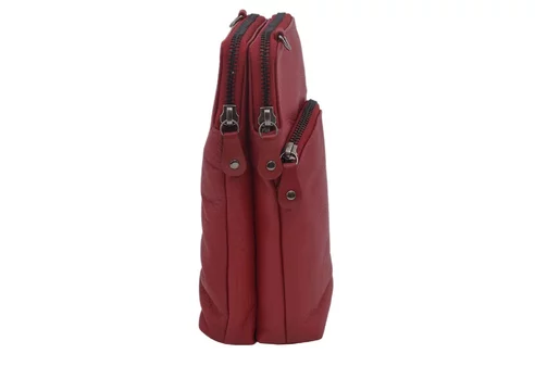 Dámska kožená crossbody kabelka červená 2511538