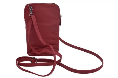 Dámska kožená crossbody kabelka červená 2511538