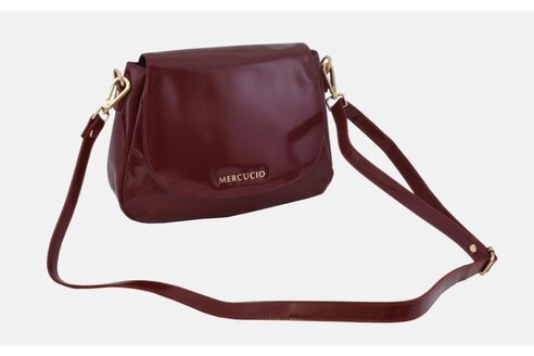 Dámska kožená crossbody kabelka červená