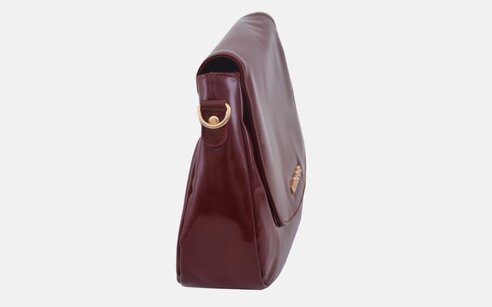 Dámska kožená crossbody kabelka červená