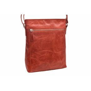 Dámska kožená crossbody kabelka červená