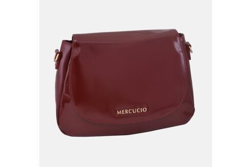 Dámska kožená crossbody kabelka červená