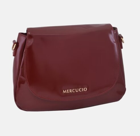 Dámska kožená crossbody kabelka červená