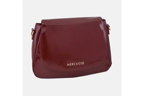 Dámska kožená crossbody kabelka červená