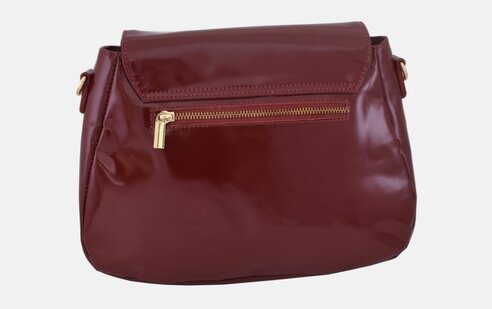 Dámska kožená crossbody kabelka červená