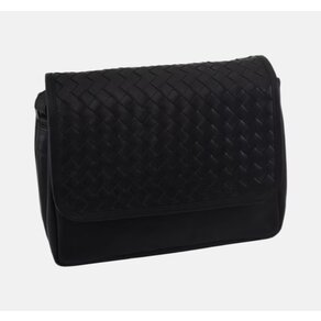 Dámska kožená crossbody kabelka čierna