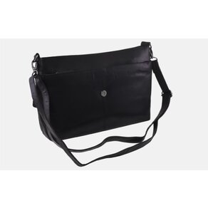 Dámska kožená crossbody kabelka čierna