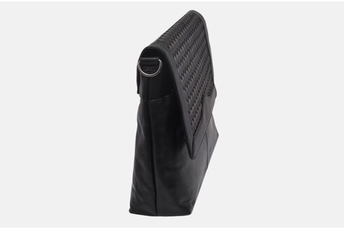 Dámska kožená crossbody kabelka čierna