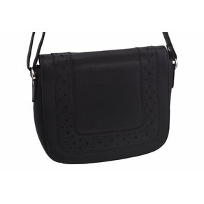 Dámska kožená crossbody kabelka čierna 250112