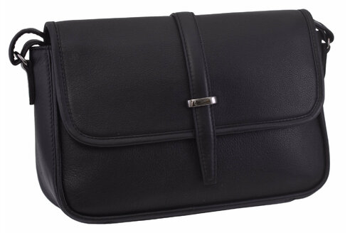 Dámska kožená crossbody kabelka čierna 250117