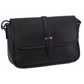 Dámska kožená crossbody kabelka čierna 250117