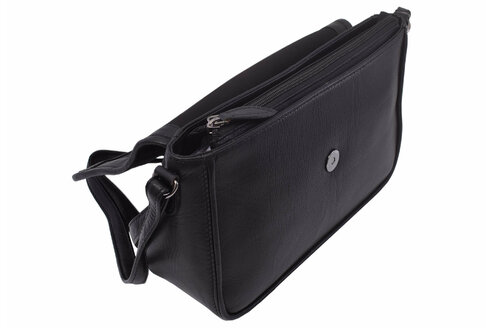 Dámska kožená crossbody kabelka čierna 250117
