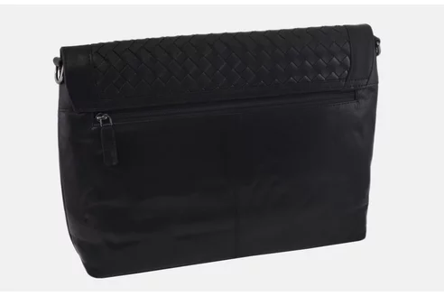 Dámska kožená crossbody kabelka čierna