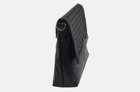 Dámska kožená crossbody kabelka čierna