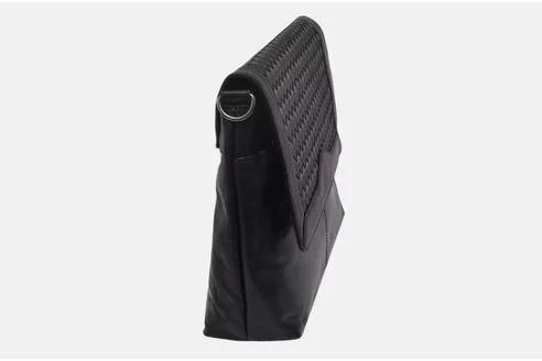 Dámska kožená crossbody kabelka čierna