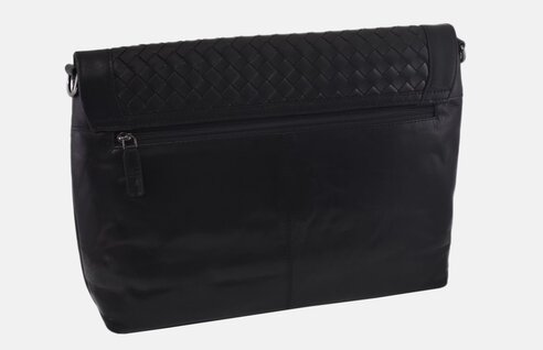 Dámska kožená crossbody kabelka čierna