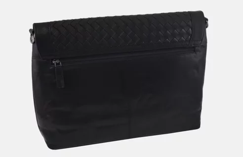 Dámska kožená crossbody kabelka čierna