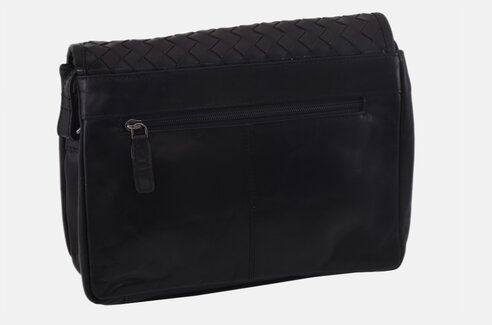 Dámska kožená crossbody kabelka čierna
