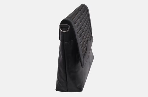 Dámska kožená crossbody kabelka čierna