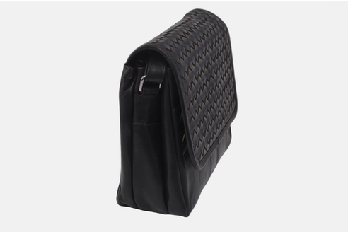 Dámska kožená crossbody kabelka čierna