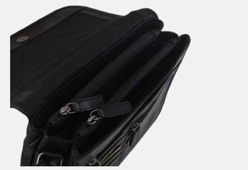 Dámska kožená crossbody kabelka čierna