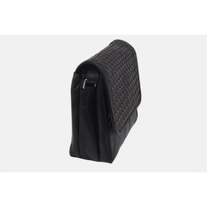 Dámska kožená crossbody kabelka čierna