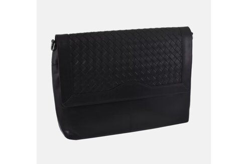Dámska kožená crossbody kabelka čierna