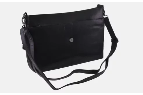 Dámska kožená crossbody kabelka čierna