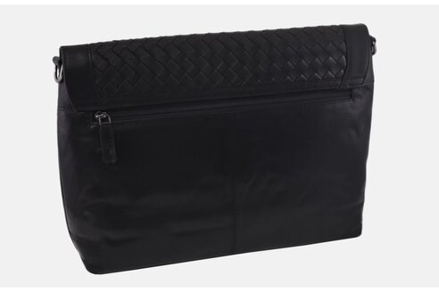 Dámska kožená crossbody kabelka čierna