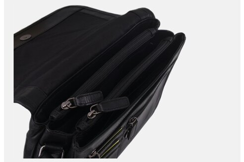 Dámska kožená crossbody kabelka čierna