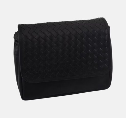 Dámska kožená crossbody kabelka čierna