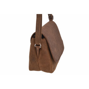Dámska kožená crossbody kabelka hnedá 510106