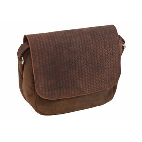 Dámska kožená crossbody kabelka hnedá 510106