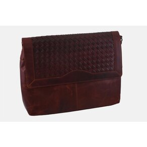 Dámska kožená crossbody kabelka koňak