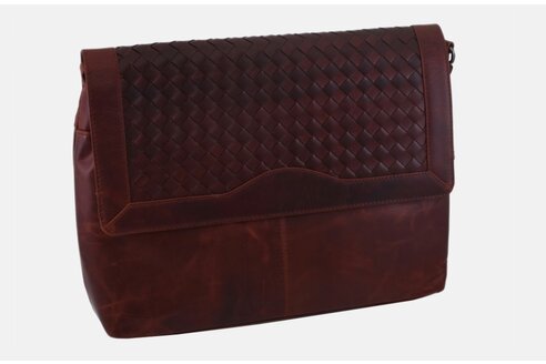 Dámska kožená crossbody kabelka koňak