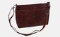 Dámska kožená crossbody kabelka koňak