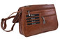 Dámska kožená crossbody kabelka koňak