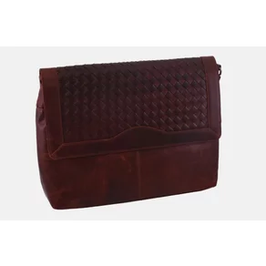 Dámska kožená crossbody kabelka koňak