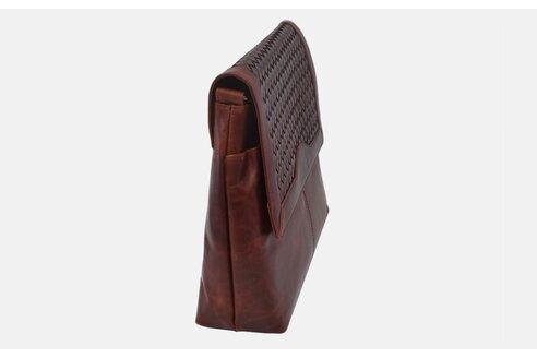 Dámska kožená crossbody kabelka koňak