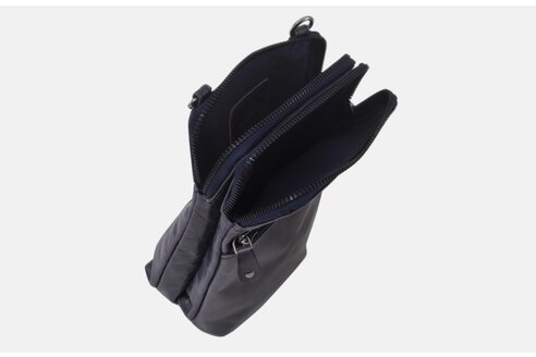 Dámska kožená crossbody kabelka modrá