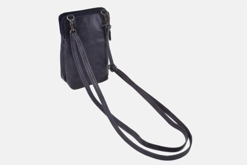 Dámska kožená crossbody kabelka modrá