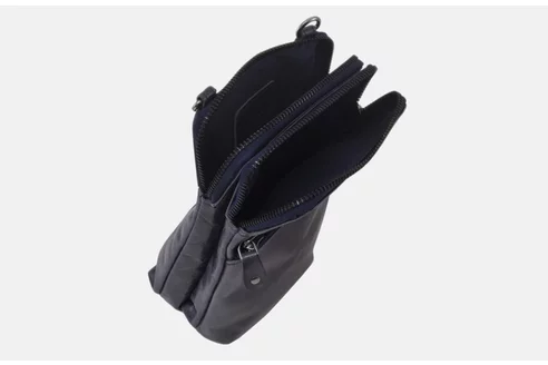 Dámska kožená crossbody kabelka modrá